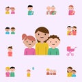 mother, son, daughter cartoon icon. family icons universal set for web and mobile Royalty Free Stock Photo