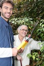 Mother and son gardening Royalty Free Stock Photo