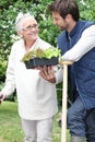 Mother and son gardening Royalty Free Stock Photo