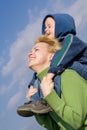 Mother and son having fun