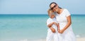 Mother and son having fun on the beach Royalty Free Stock Photo