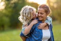 Happy mother and son outdoors Royalty Free Stock Photo