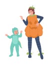 Mother and son having fun semi flat color vector characters Royalty Free Stock Photo