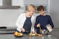 Mother and Son in the kitchen