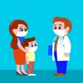 Mother and son meet a family doctor