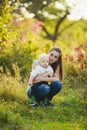 mother and son in nature Royalty Free Stock Photo