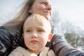 Mother and Son Outdoors