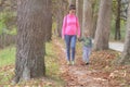 Mother and son in the Park and enjoying the beautiful autumn nature.Concept mum and son, childhood, happy life Royalty Free Stock Photo