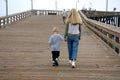 Mother and son on pier Royalty Free Stock Photo