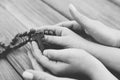 Mother and son praying together Royalty Free Stock Photo