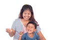 Mother and son smile and lauging Royalty Free Stock Photo