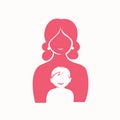 Mother and son stylized vector symbol