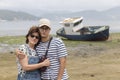 Mother and son on vacation in Galicia, Spain