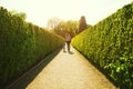 Mother and son walking outdoors on the nature background with co Royalty Free Stock Photo