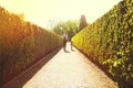 Mother and son walking outdoors on the nature background with co Royalty Free Stock Photo