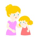 Mother soothes crying daughter Royalty Free Stock Photo