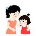 Mother soothes crying daughter kind mom soothes Royalty Free Stock Photo