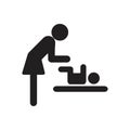 Mother swaddles the baby icon