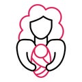 Mother take baby icon, outline style Royalty Free Stock Photo