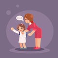 Mother takes her daughter to school woman girl education characters flat design vector illustration