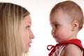 Mother talk with baby Royalty Free Stock Photo
