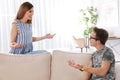 Mother talking with her teenager son Royalty Free Stock Photo