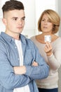 Mother Talking To Teenage Son About Contraception