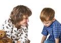 Mother talks to guilty child Royalty Free Stock Photo