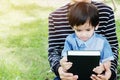 Mother teach children to read books Royalty Free Stock Photo