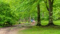 Mother and teen daughter walking down path Royalty Free Stock Photo