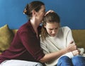 Mother and teenage daughter having an argument