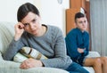 Mother and teenager son having fight at home