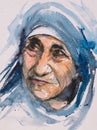 Mother Teresa portrait Royalty Free Stock Photo