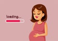 Pregnant Woman Loading Icon Vector Conceptual Illustration