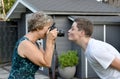 Mother tries to take photos of her teenager son