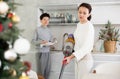 Mother and son doing household chores Royalty Free Stock Photo