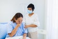 Mother visit and takes care of a sick daughter in the hospital