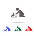 Mother washing her child's with love illustration icon. Elements of family multi colored icons. Premium quality graphic design i
