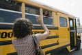 Mother Waving To Daughter