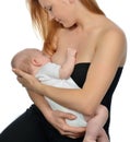 Mother woman breastfeeding her child baby girl Royalty Free Stock Photo