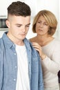 Mother Worried About Unhappy Teenage Son Royalty Free Stock Photo