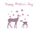 Mother's Day Creative Vector Card with deers