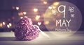 Mother's Day message with a pink heart Royalty Free Stock Photo