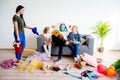 Mother yelling on her romping kids Royalty Free Stock Photo