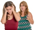 Mother yelling at her teenage daughter Royalty Free Stock Photo