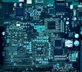 Motherboard components and circuits Royalty Free Stock Photo