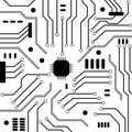 Motherboard computer black white with processor