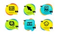 Motherboard, Corrupted file and Clock icons set. 5g notebook, Mouse cursor and Cloud storage signs. Vector