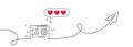 Motherboard line icon. Computer component hardware sign. Continuous line with plane. Vector