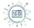 Motherboard line icon. Computer component hardware sign. Vector